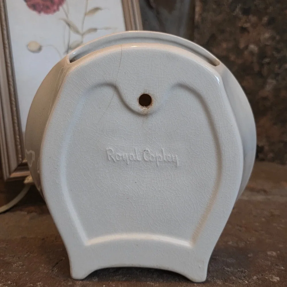 Royal Copley Ceramic Wall Pocket Vase Fruit Harvest Apple Grapes MCM Cottagecore